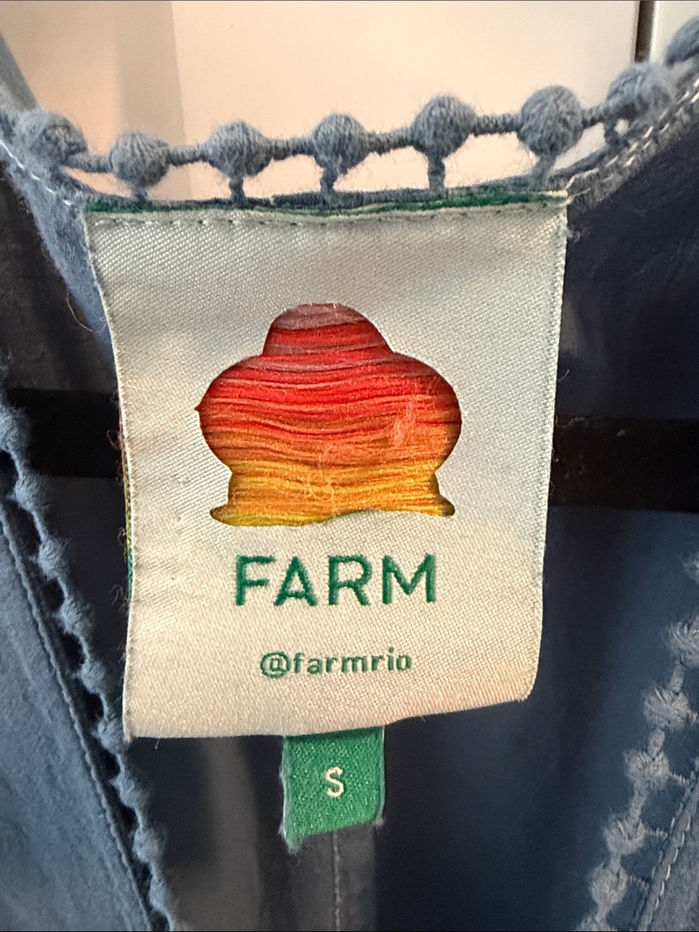 FARM Rio Blue Tiered Lace Midi Dress - Picture 2 of 5